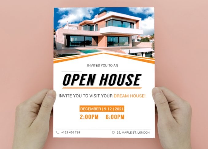 Make house selling flyer with transparent png